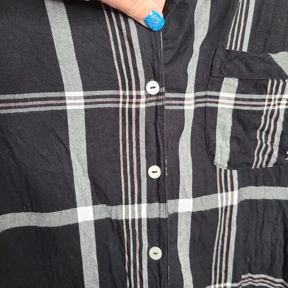 Victoria's Secret Black Plaid Button Front Sleep Shirt Ladies Size Large - Picture 8 of 10